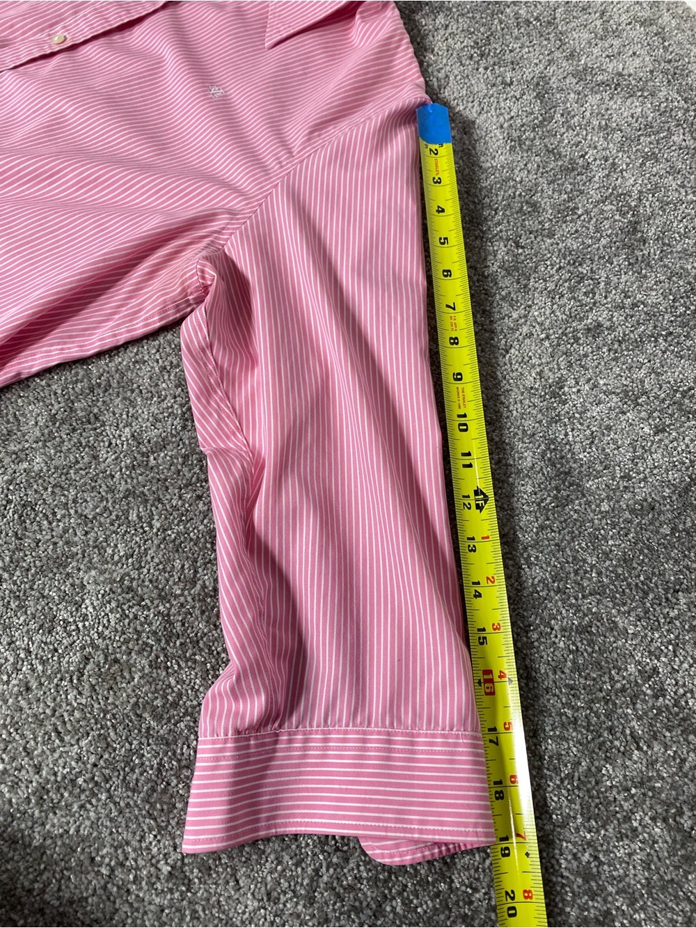 Lauren Ralph Lauren Shirt Women’s XL White Pink Long Sleeve Button Front Preppy - Picture 5 of 8